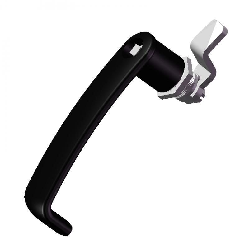 压铸锌U形手柄转舌式门锁01型G2G3黑色