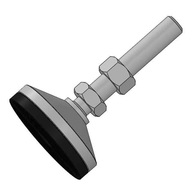 万向带橡胶垫调整脚3D